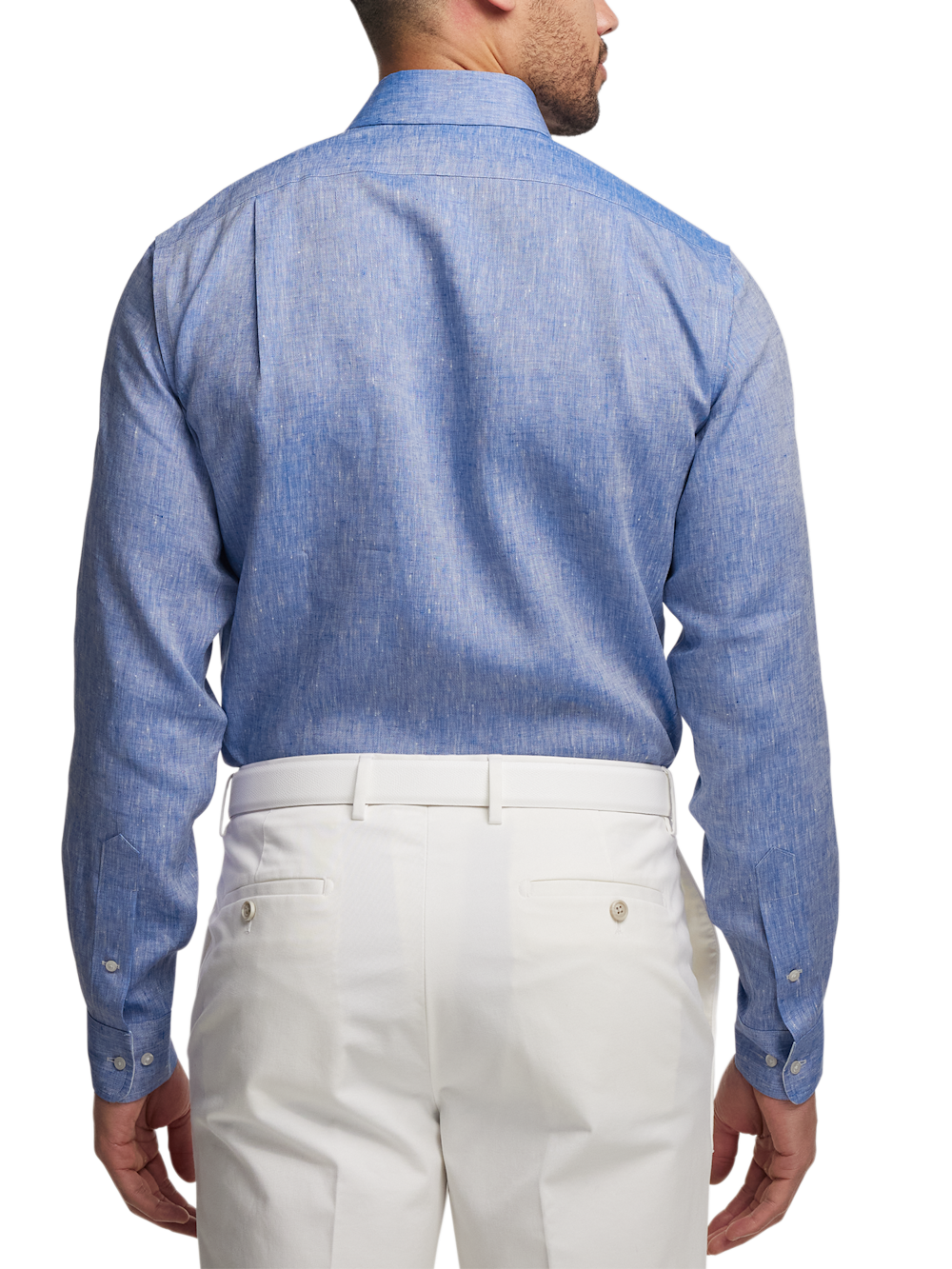 Alternate Image of Non-iron Linen Solid Dress Shirt With Contrast Trim-4