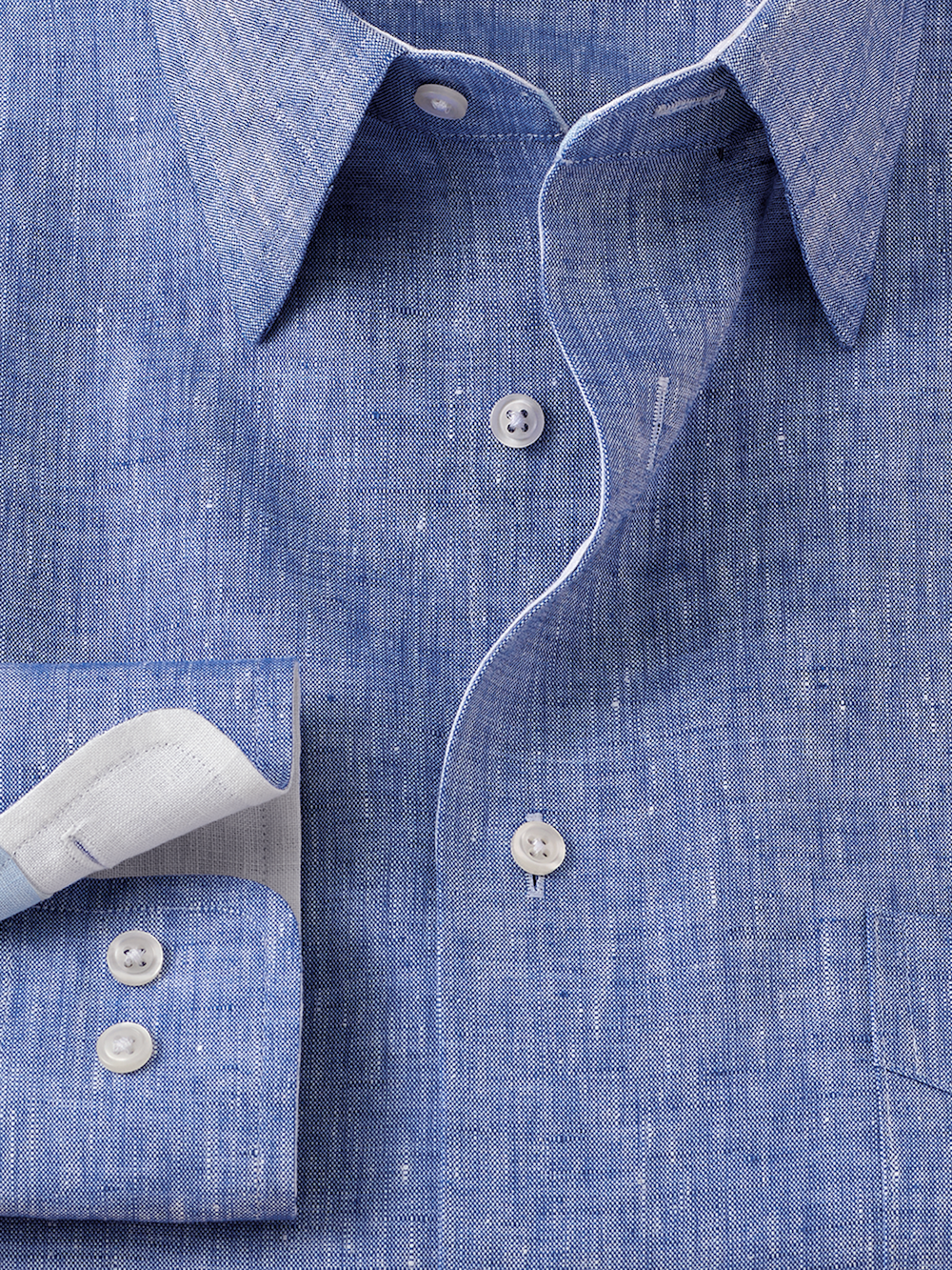 Alternate Image of Non-iron Linen Solid Dress Shirt With Contrast Trim-5