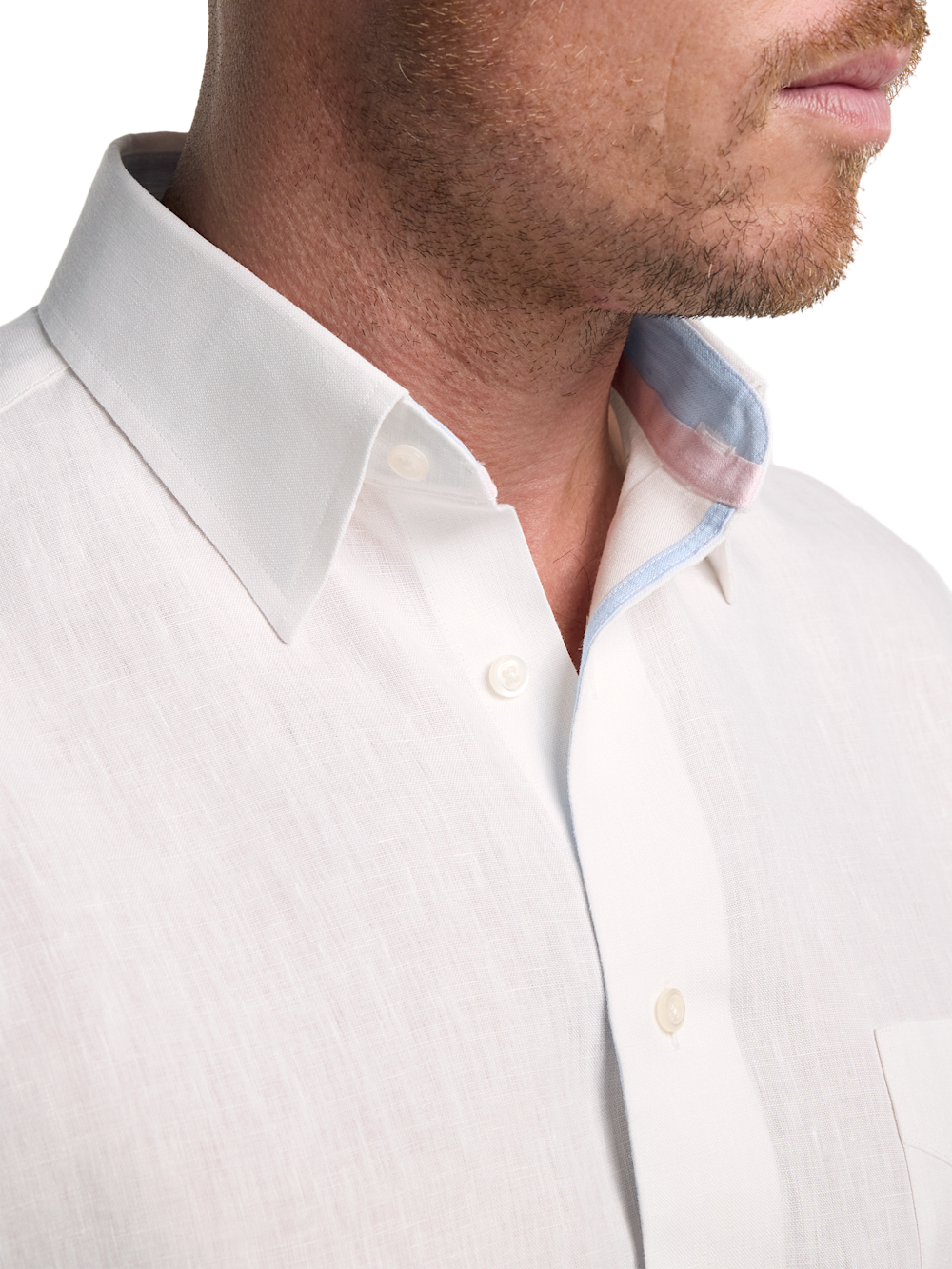 Alternate Image of Non-iron Linen Solid Dress Shirt With Contrast Trim-2