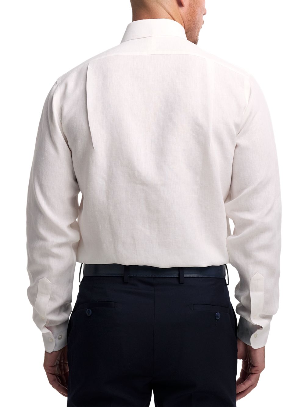 Alternate Image of Non-iron Linen Solid Dress Shirt With Contrast Trim-4
