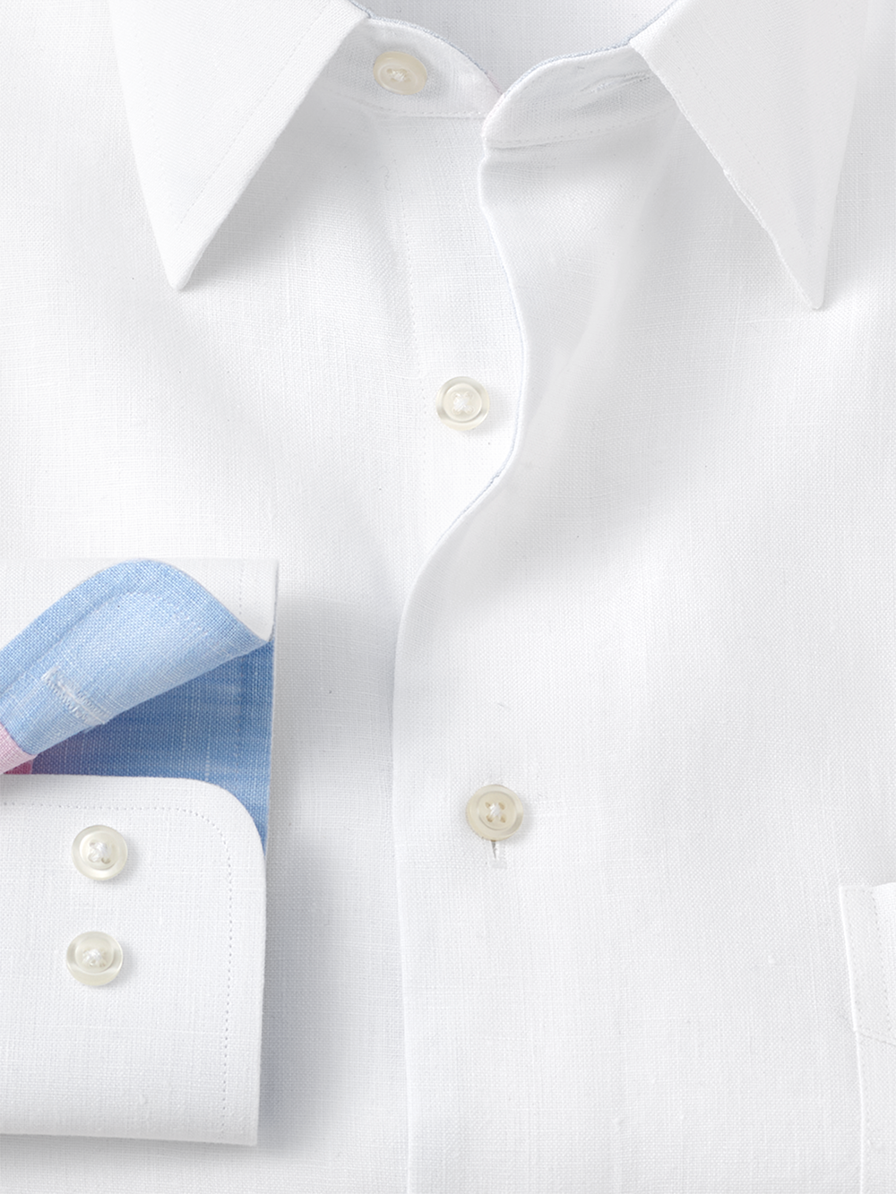 Alternate Image of Non-iron Linen Solid Dress Shirt With Contrast Trim-5