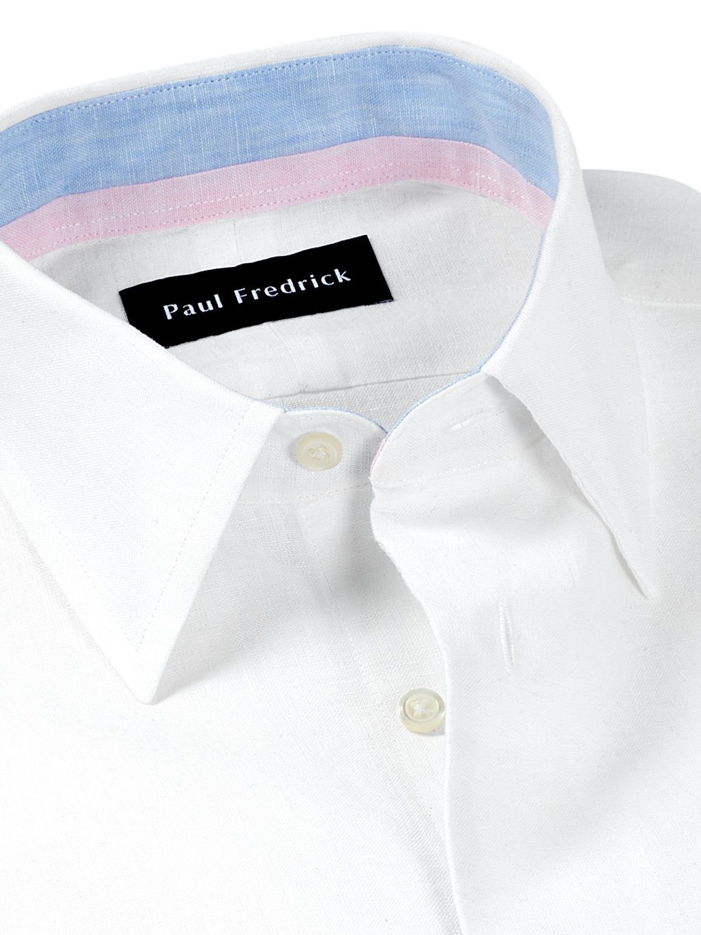 Alternate Image of Non-iron Linen Solid Dress Shirt With Contrast Trim-6