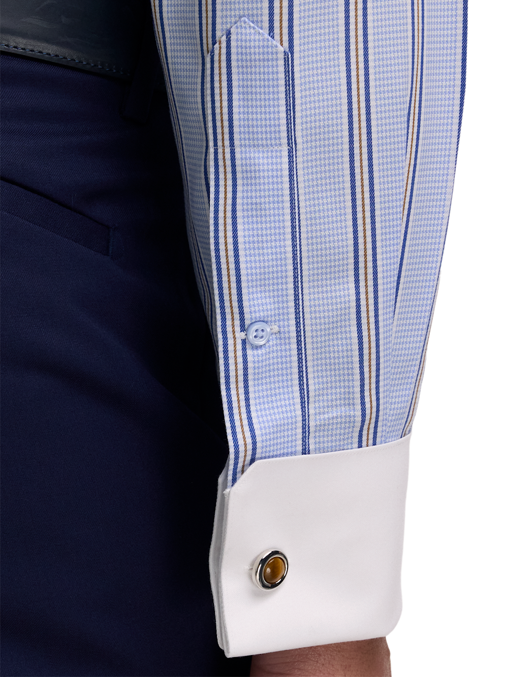 Alternate Image of Non-iron Cotton Stripe Dress Shirt-3