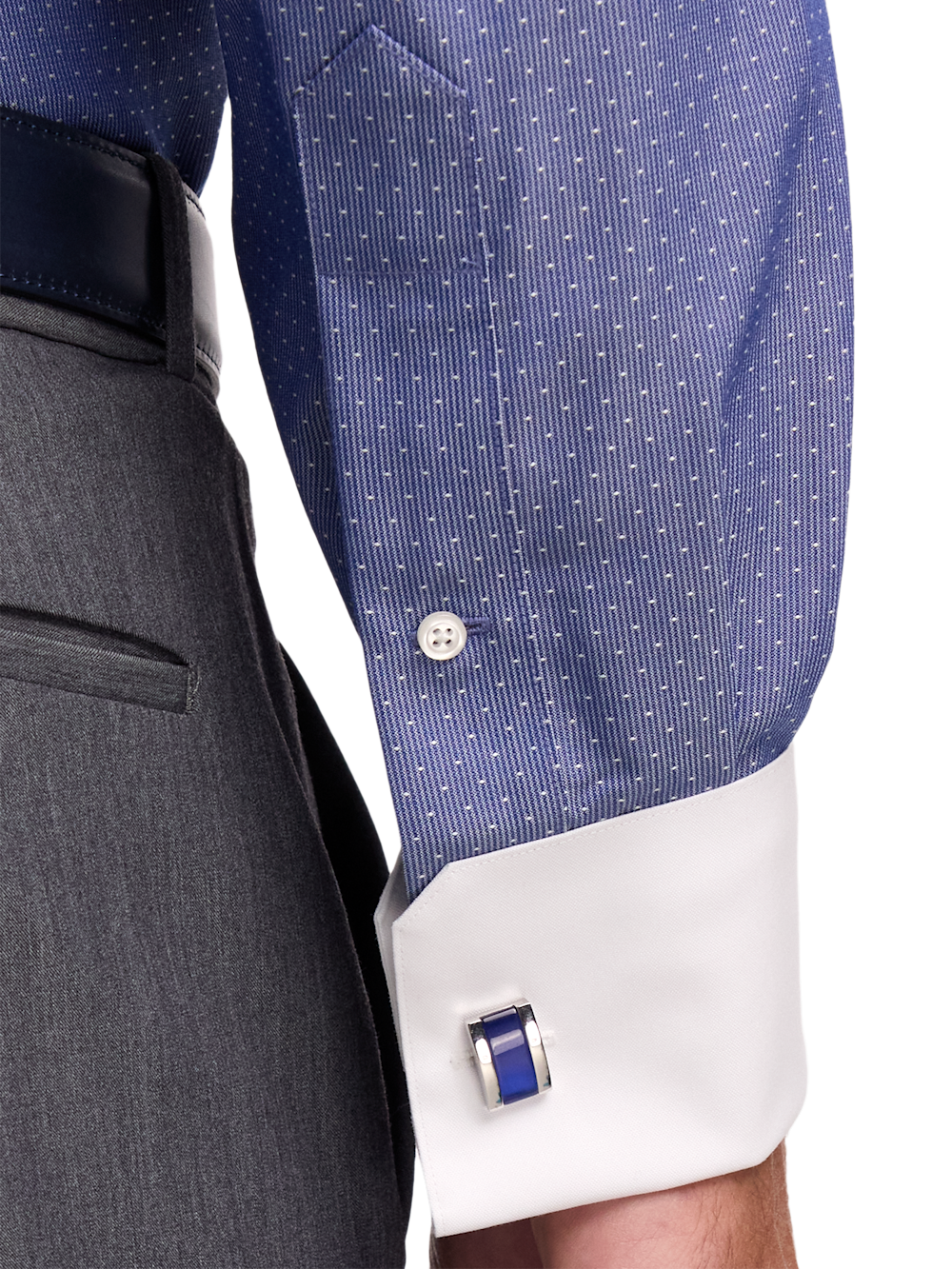 Alternate Image of Non-iron Cotton Dot Dress Shirt-3