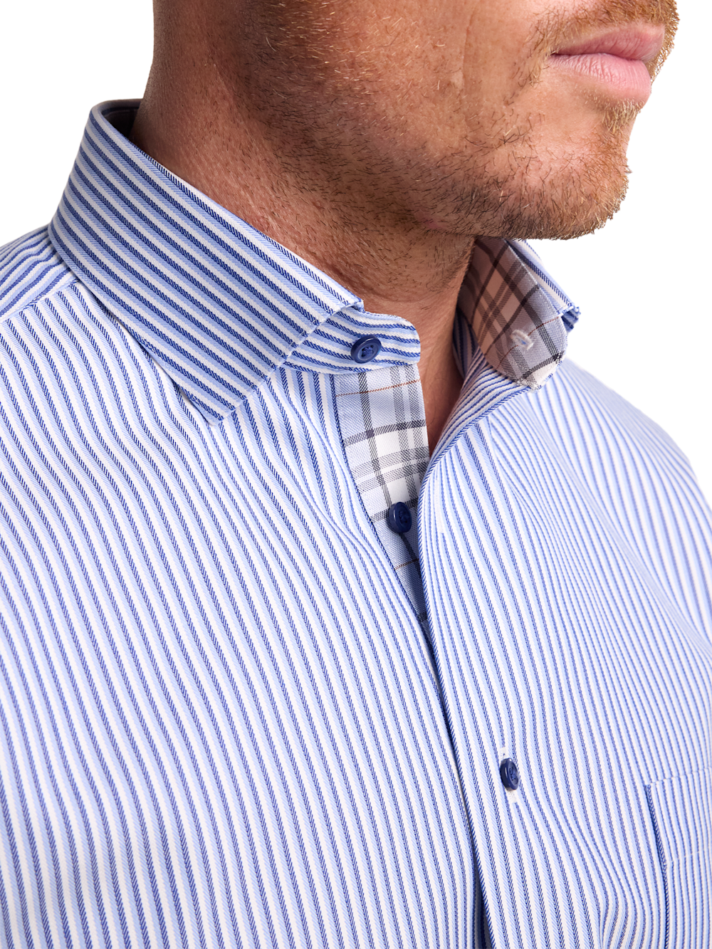 Alternate Image of Non-iron Cotton Stripe Dress Shirt With Contrast Trim-2