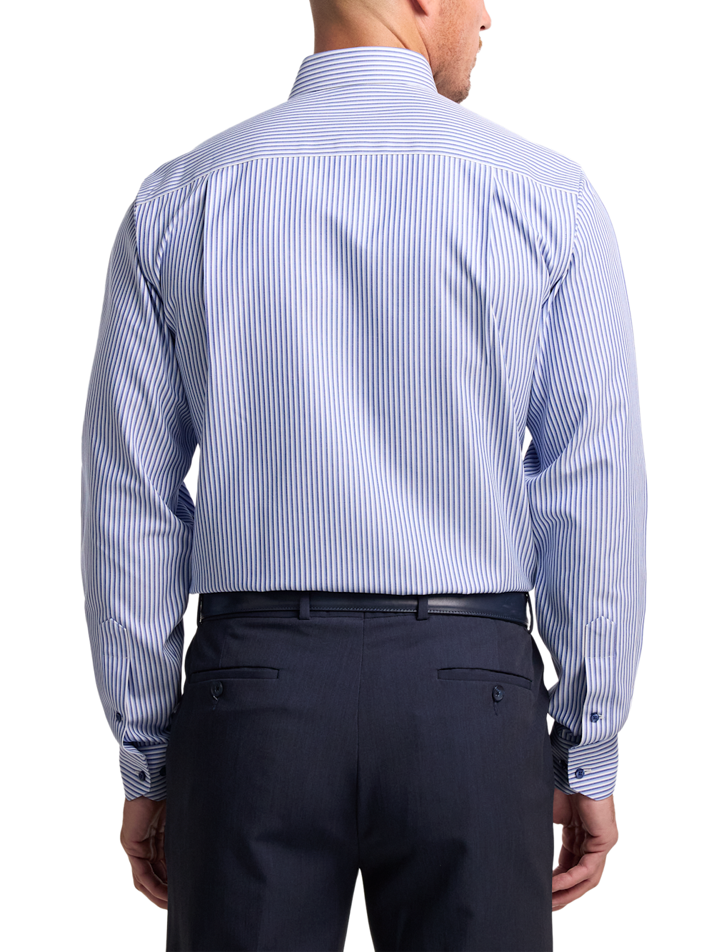 Alternate Image of Non-iron Cotton Stripe Dress Shirt With Contrast Trim-4