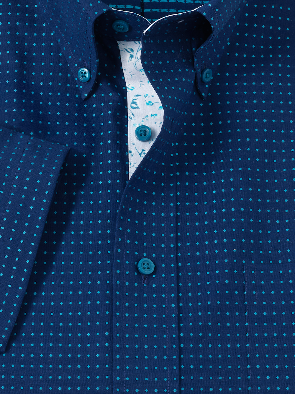 Alternate Image of Non-iron Cotton Dot Dress Shirt With Contrast Trim-5