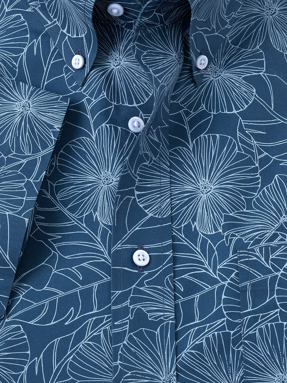 C/f Non-iron Cotton Floral Print Button Down Dress Shirt