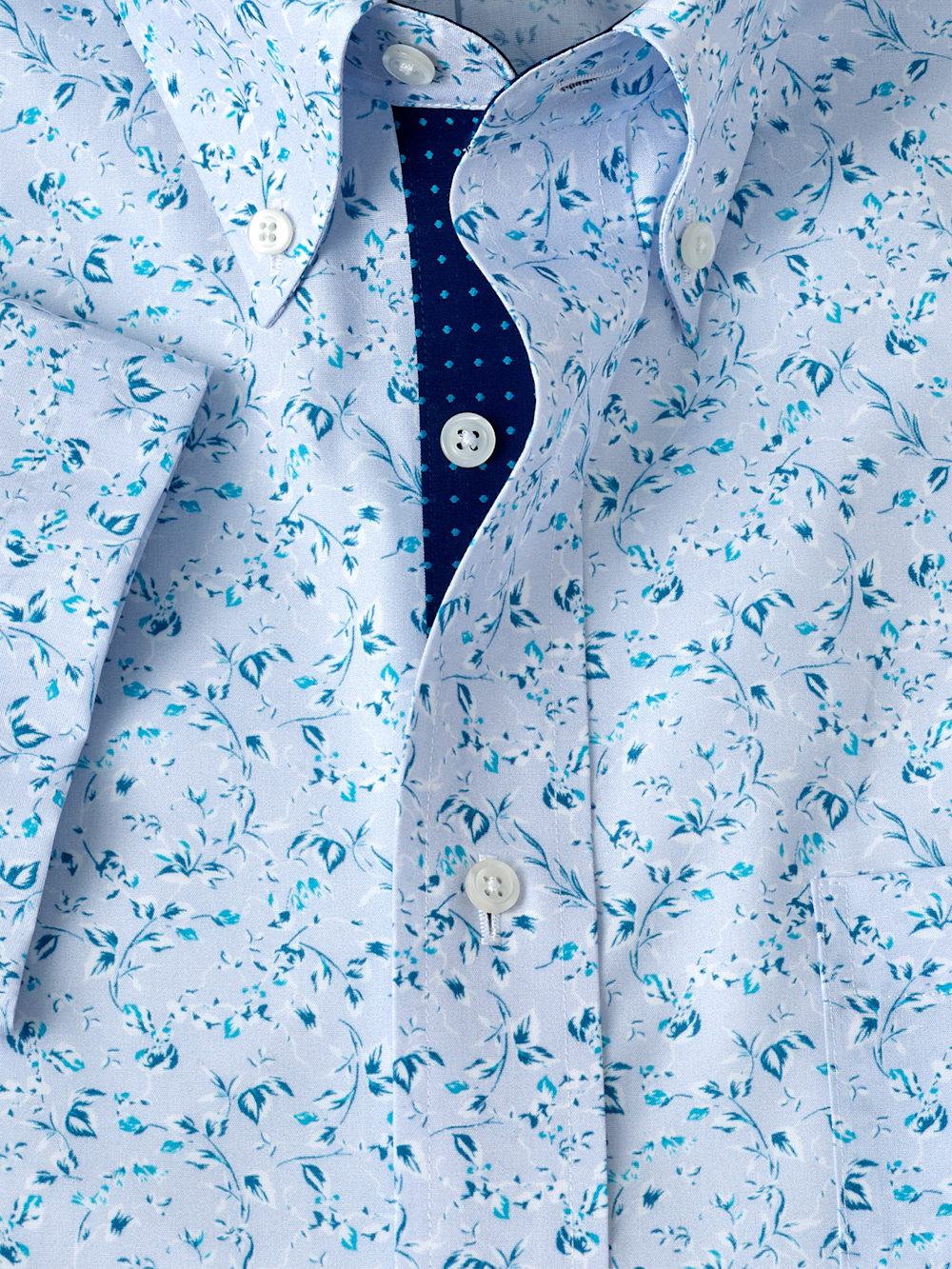 Alternate Image of Non-iron Cotton Floral Dress Shirt With Contrast Trim-5