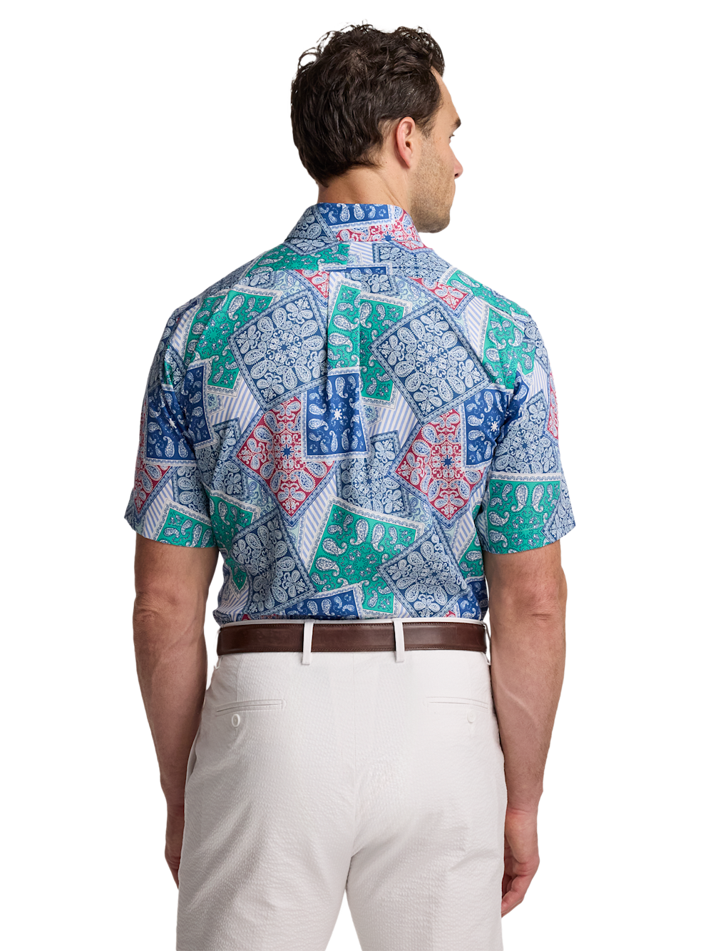 bandana print dress shirt Non-Iron Cotton Bandana Dress Shirt With Contrast Trim