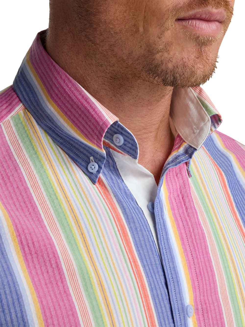 Alternate Image of Seersucker Stripe Dress Shirt With Contrast Trim-2