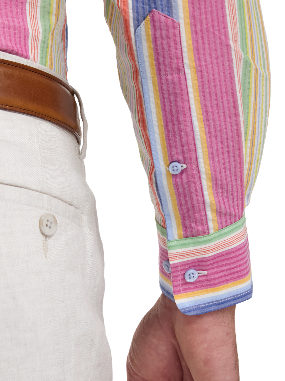 Alternate Image of Seersucker Stripe Dress Shirt With Contrast Trim-3