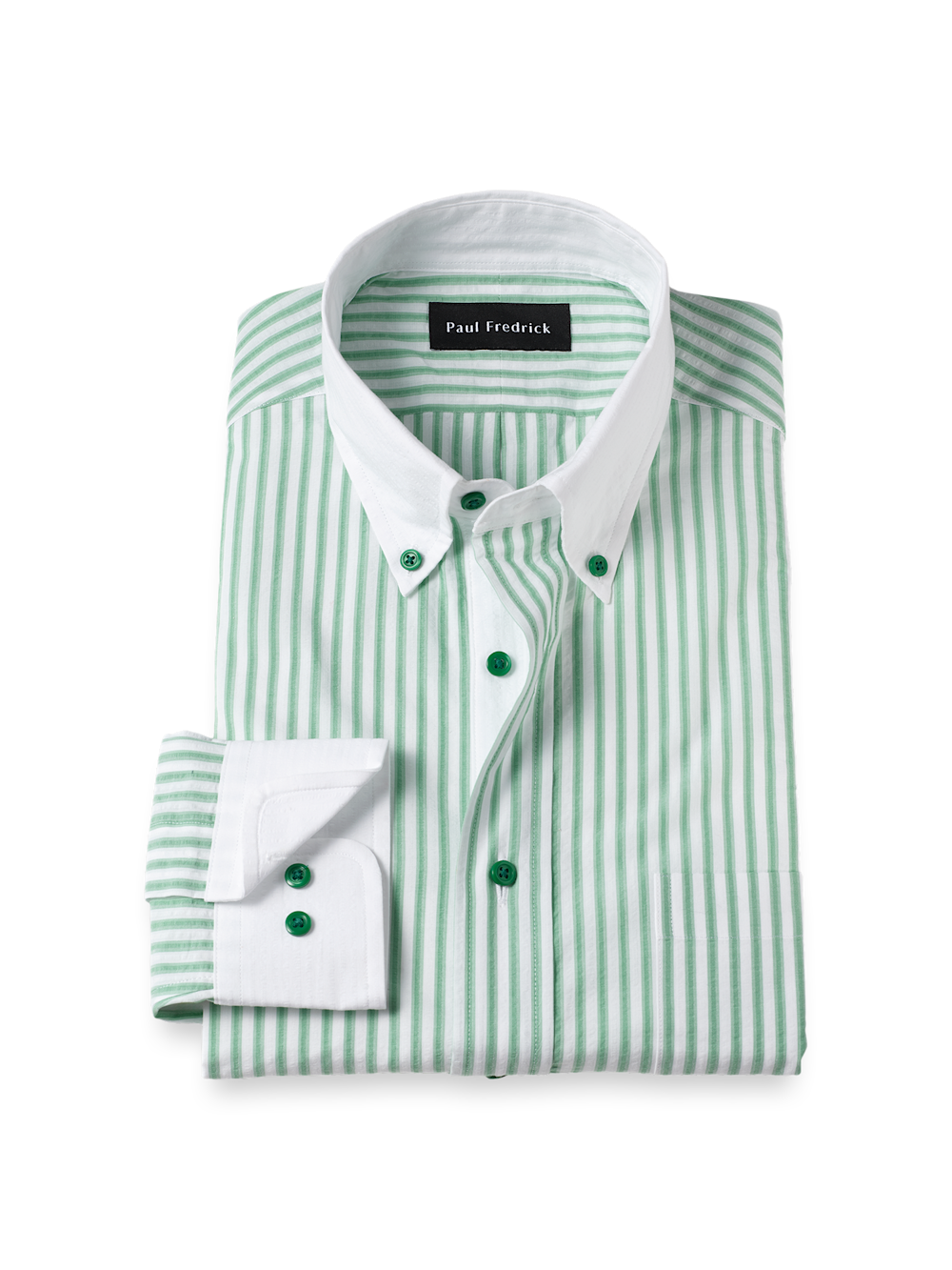 Product Image of Seersucker Stripe Dress Shirt With Contrast Trim-1