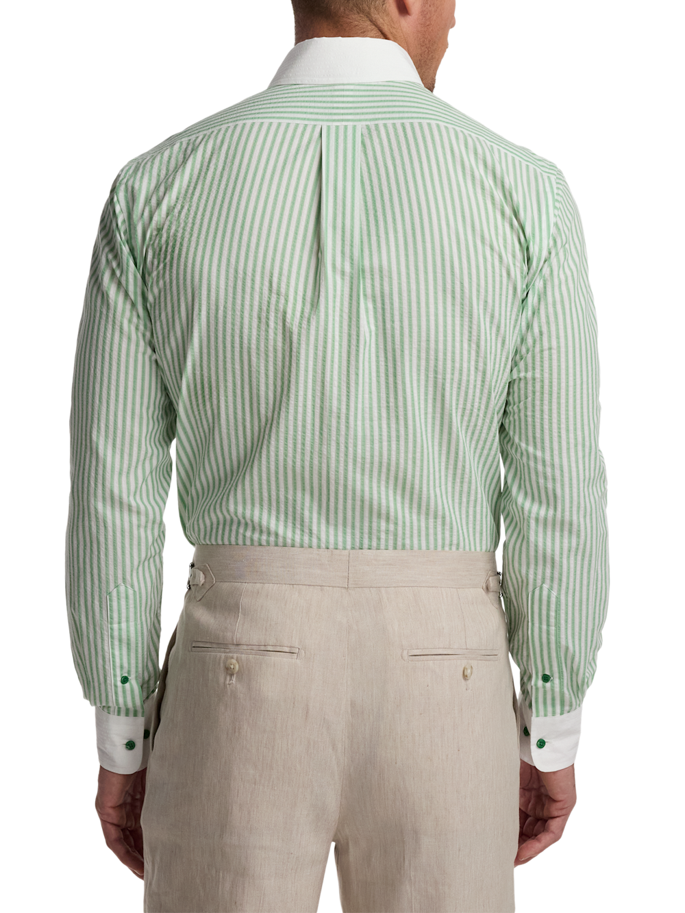 Alternate Image of Seersucker Stripe Dress Shirt With Contrast Trim-4
