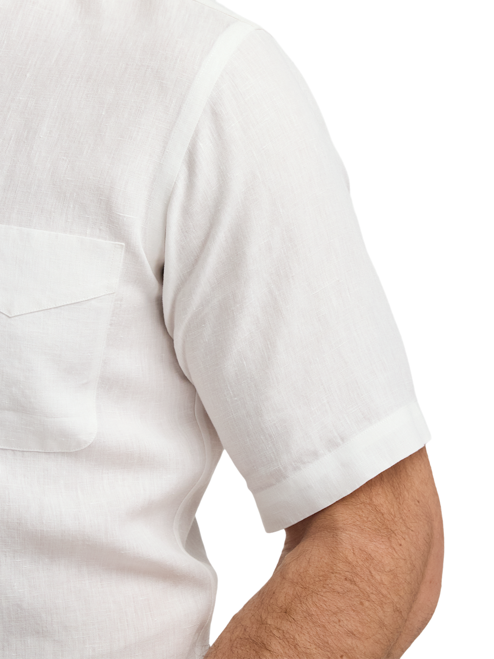 Alternate Image of Non-iron Linen Solid Dress Shirt With Contrast Trim-3