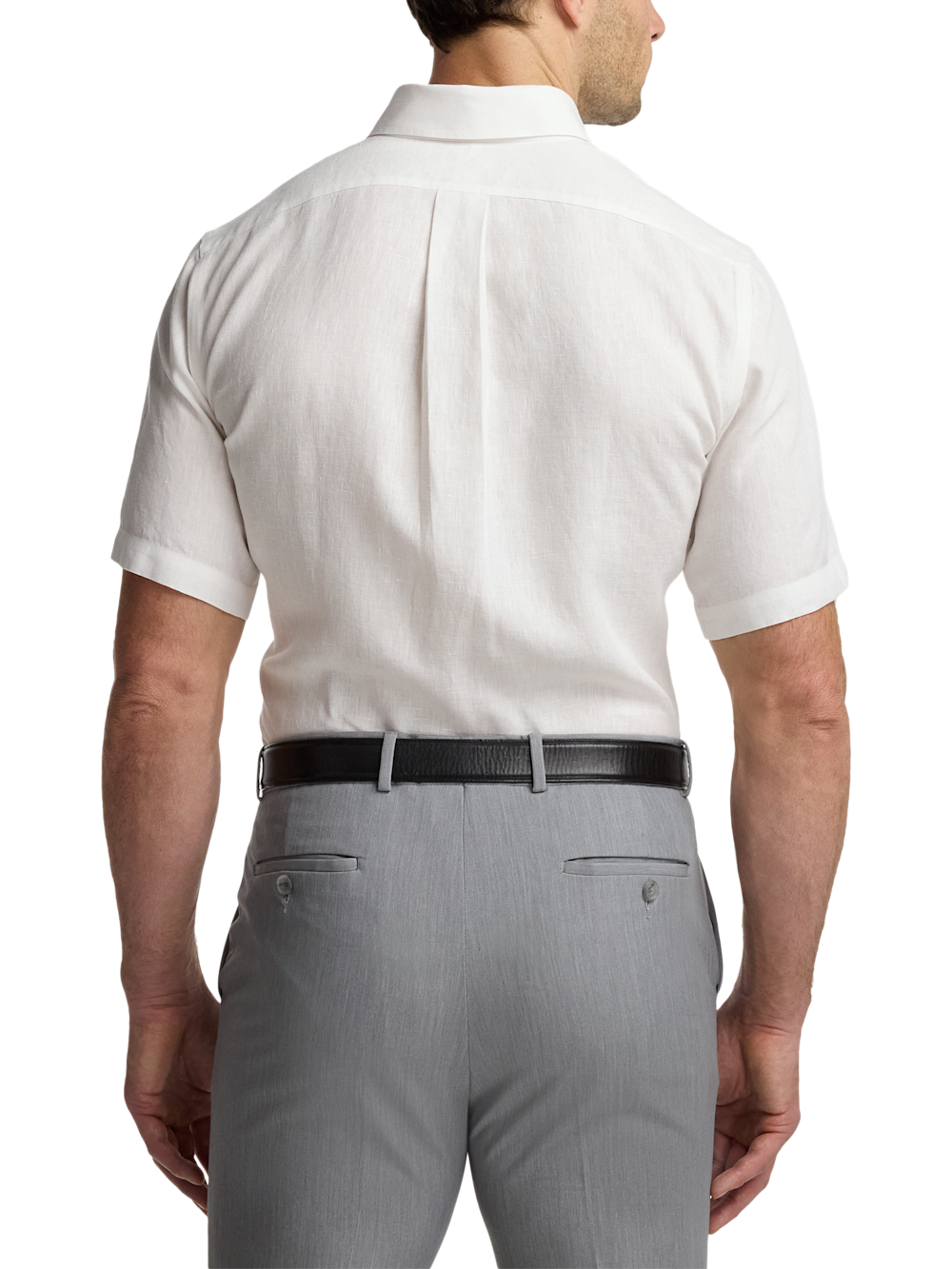 Alternate Image of Non-iron Linen Solid Dress Shirt With Contrast Trim-4