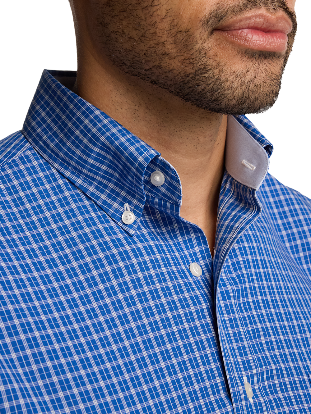 Alternate Image of Non-iron Cotton Check Dress Shirt With Contrast Trim-2