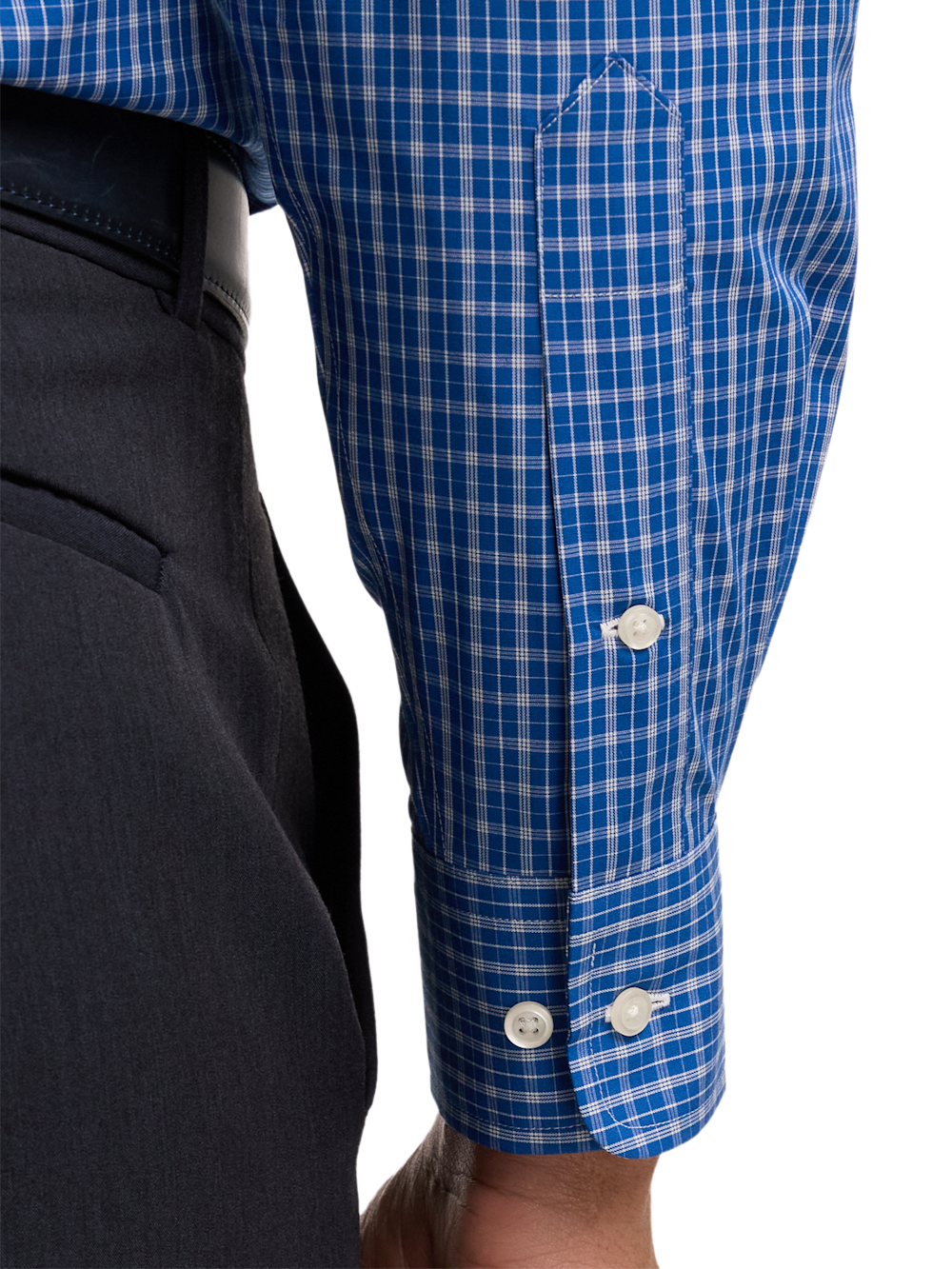 Alternate Image of Non-iron Cotton Check Dress Shirt With Contrast Trim-3