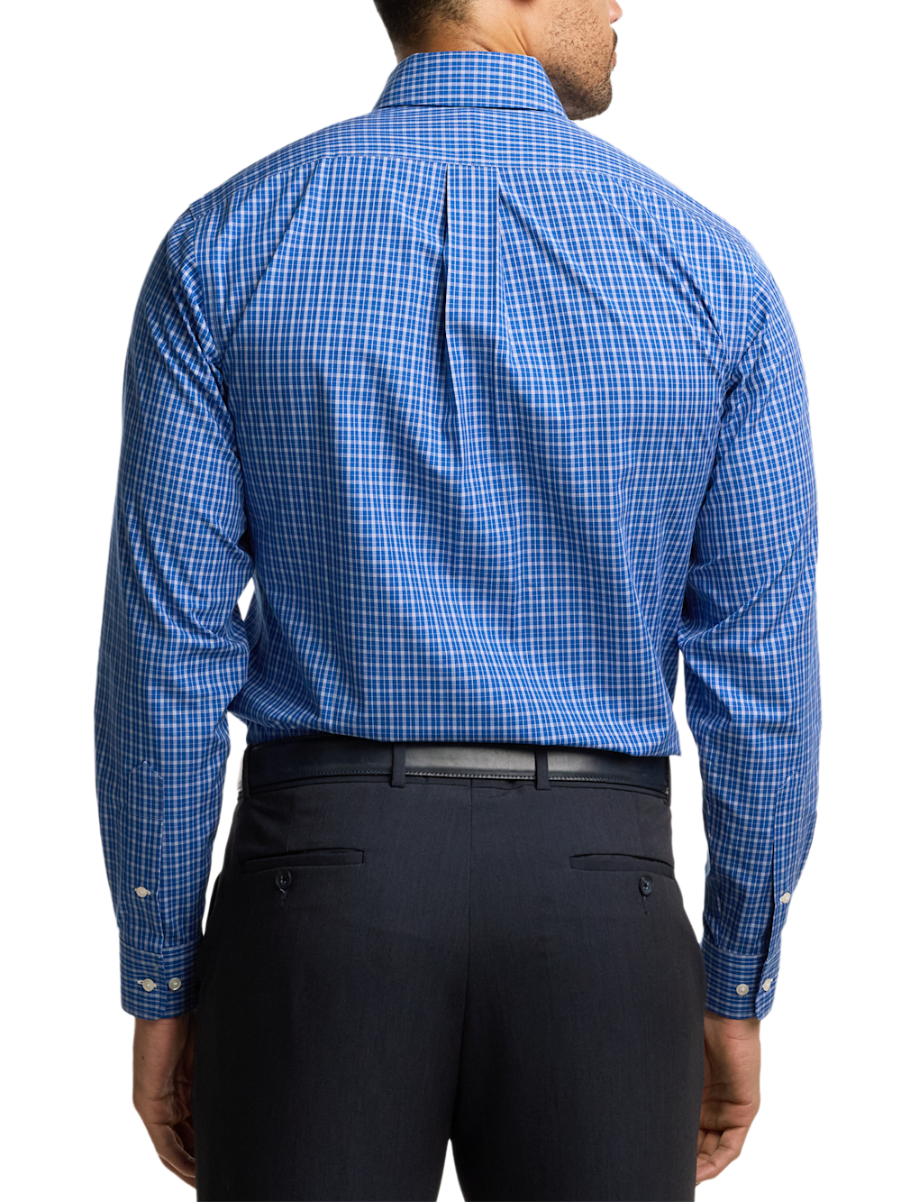 Alternate Image of Non-iron Cotton Check Dress Shirt With Contrast Trim-4