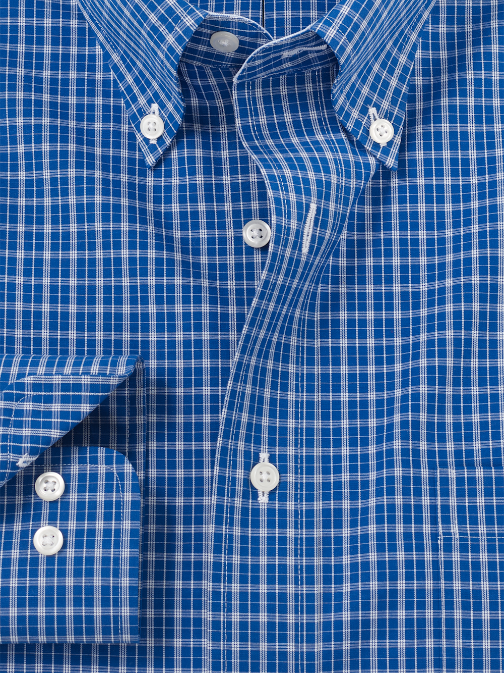Alternate Image of Non-iron Cotton Check Dress Shirt With Contrast Trim-5