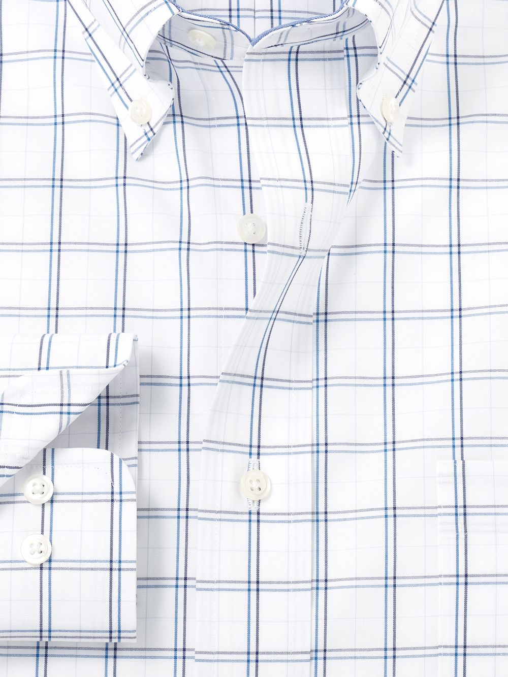 Alternate Image of Non-iron Cotton Windowpane Dress Shirt With Contrast Trim-5