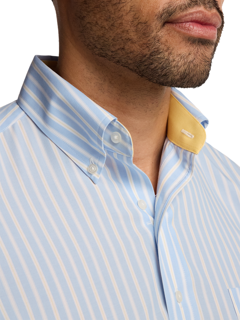 Alternate Image of Non-iron Cotton Stripe Dress Shirt With Contrast Trim-2