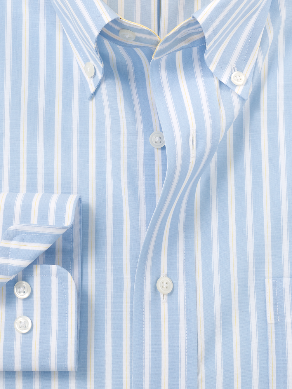 Alternate Image of Non-iron Cotton Stripe Dress Shirt With Contrast Trim-5