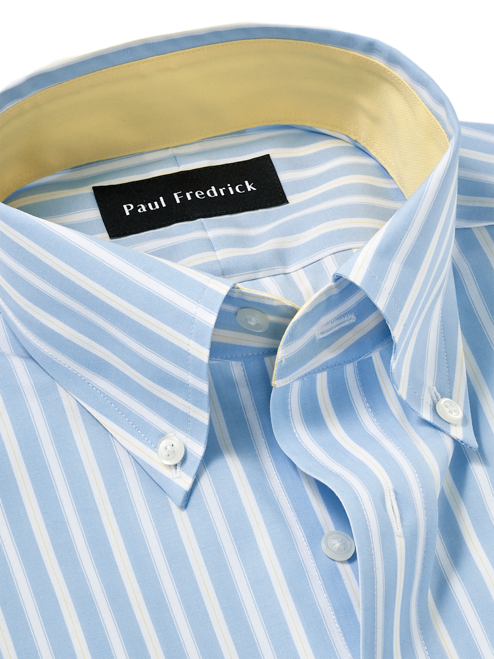 Alternate Image of Non-iron Cotton Stripe Dress Shirt With Contrast Trim-6