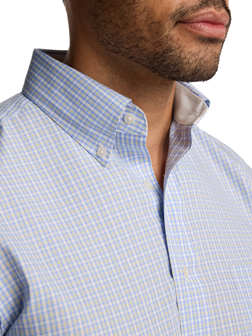 Alternate Image of Non-iron Cotton Windowpane Dress Shirt With Contrast Trim-2
