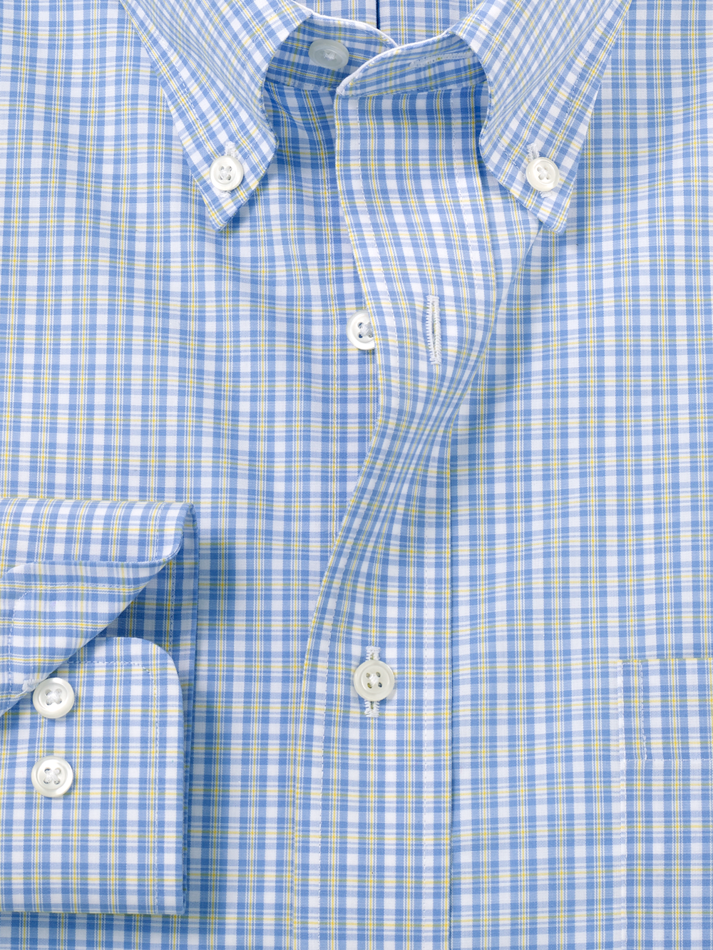 Alternate Image of Non-iron Cotton Windowpane Dress Shirt With Contrast Trim-5