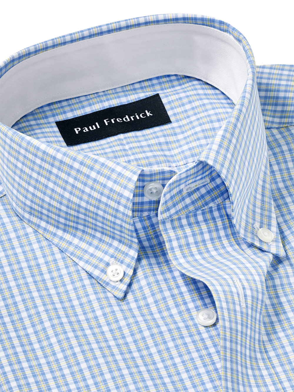 Alternate Image of Non-iron Cotton Windowpane Dress Shirt With Contrast Trim-6