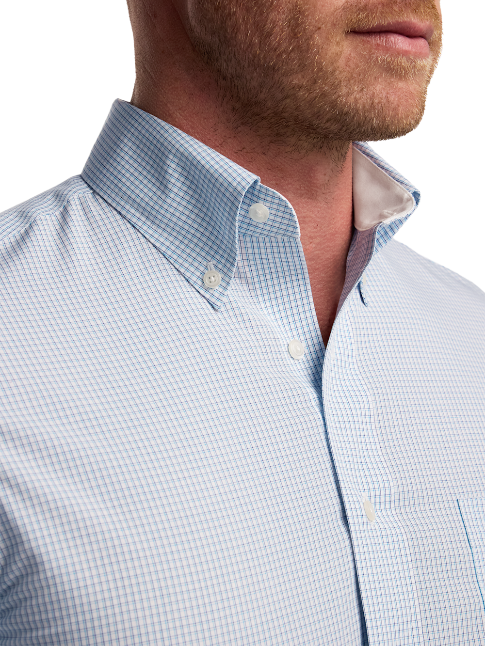 Alternate Image of Non-iron Cotton Check Dress Shirt With Contrast Trim-2