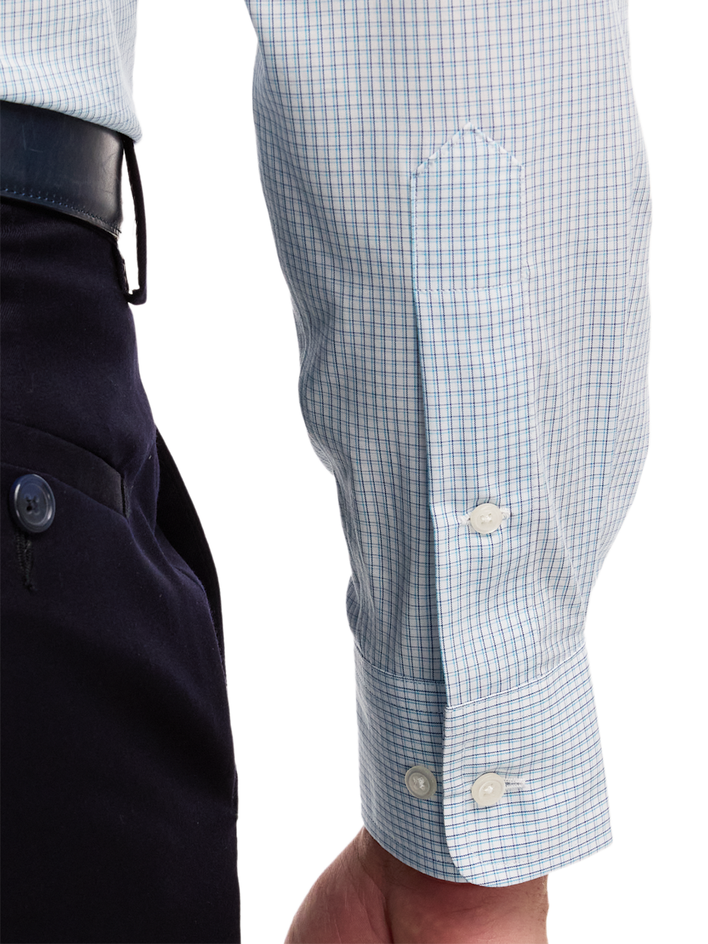 Alternate Image of Non-iron Cotton Check Dress Shirt With Contrast Trim-3
