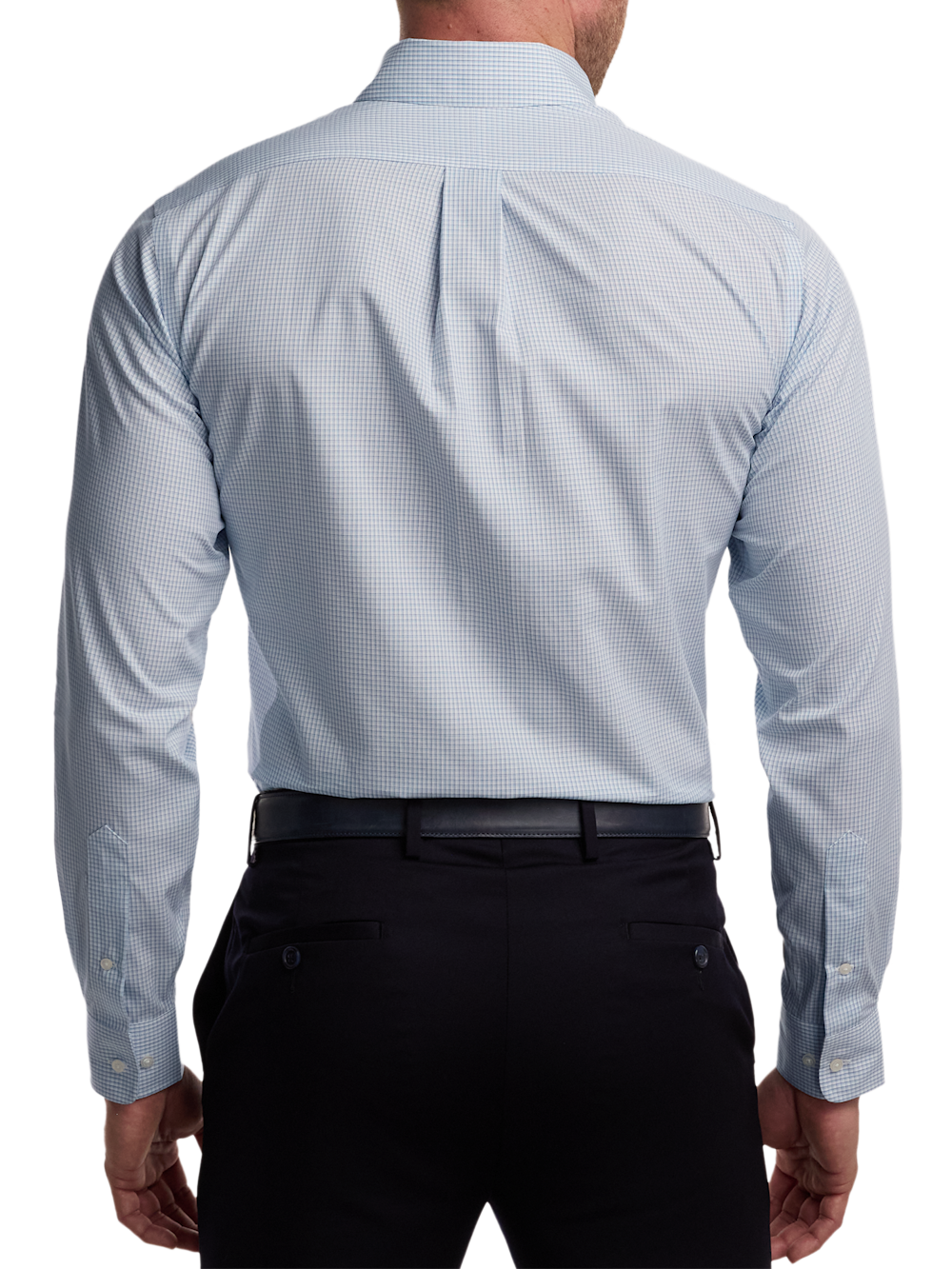 Alternate Image of Non-iron Cotton Check Dress Shirt With Contrast Trim-4