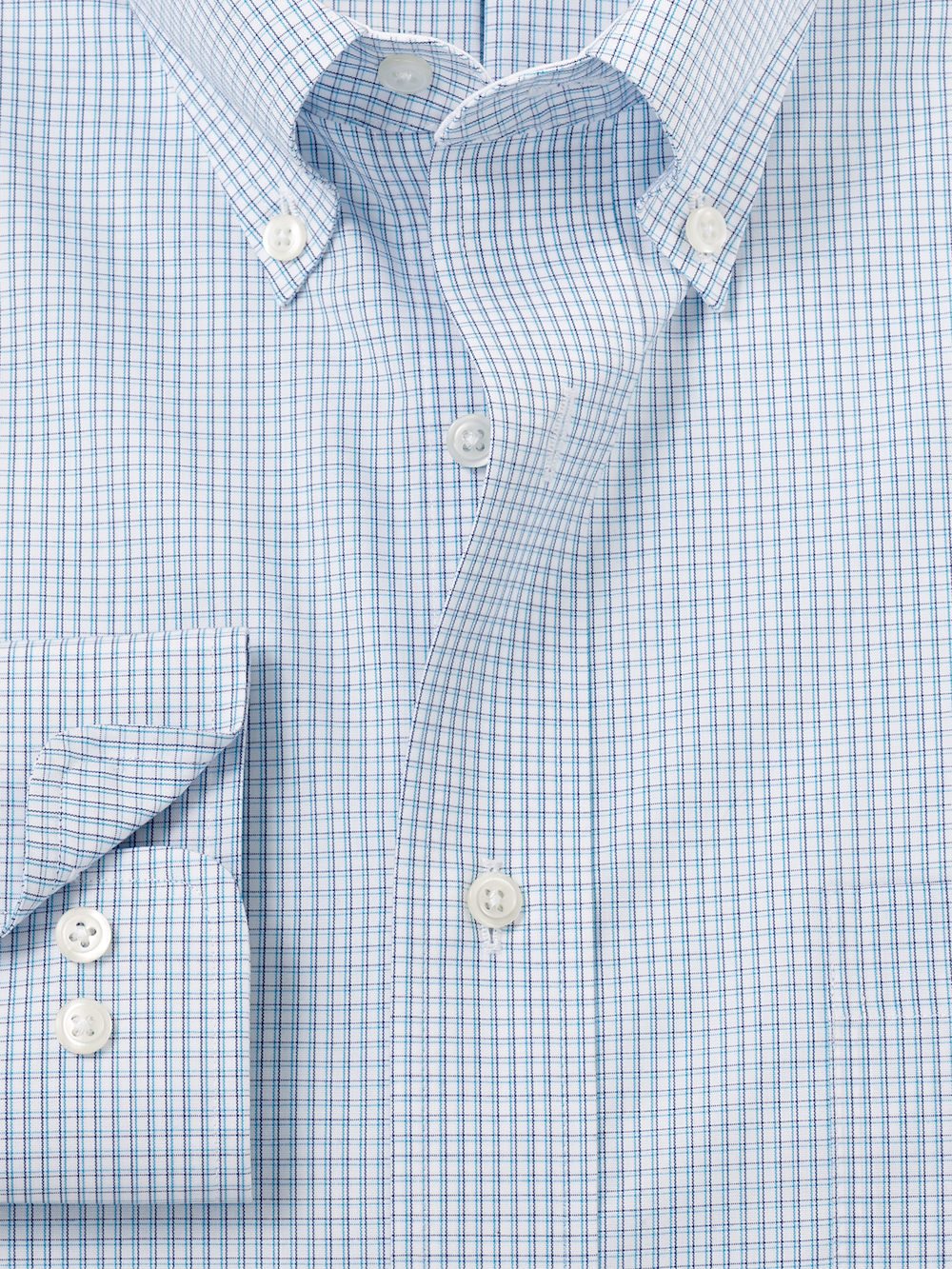 Alternate Image of Non-iron Cotton Check Dress Shirt With Contrast Trim-5