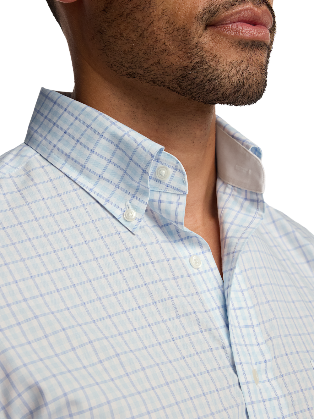 Alternate Image of Non-iron Cotton Windowpane Dress Shirt With Contrast Trim-2