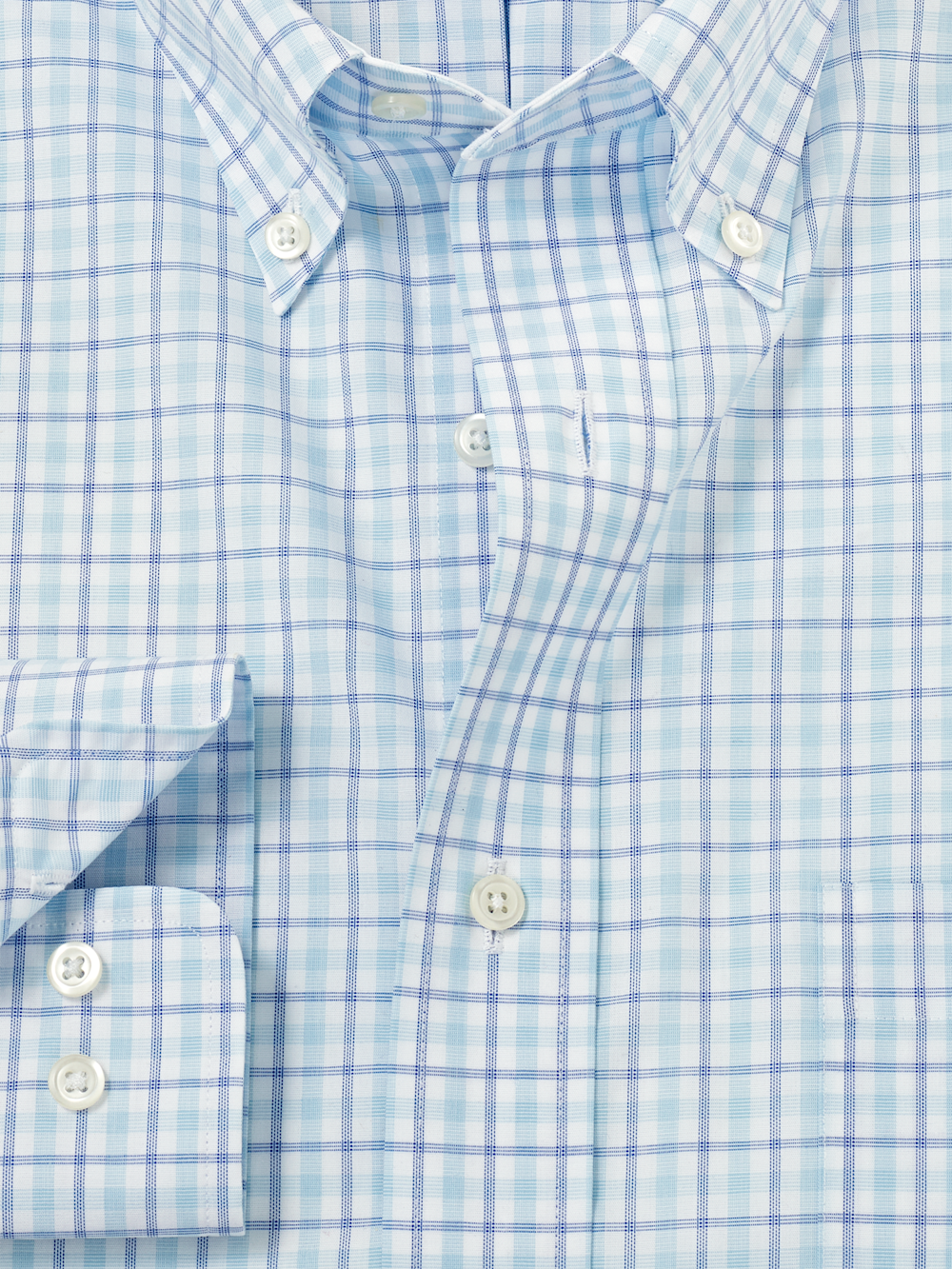 Alternate Image of Non-iron Cotton Windowpane Dress Shirt With Contrast Trim-5