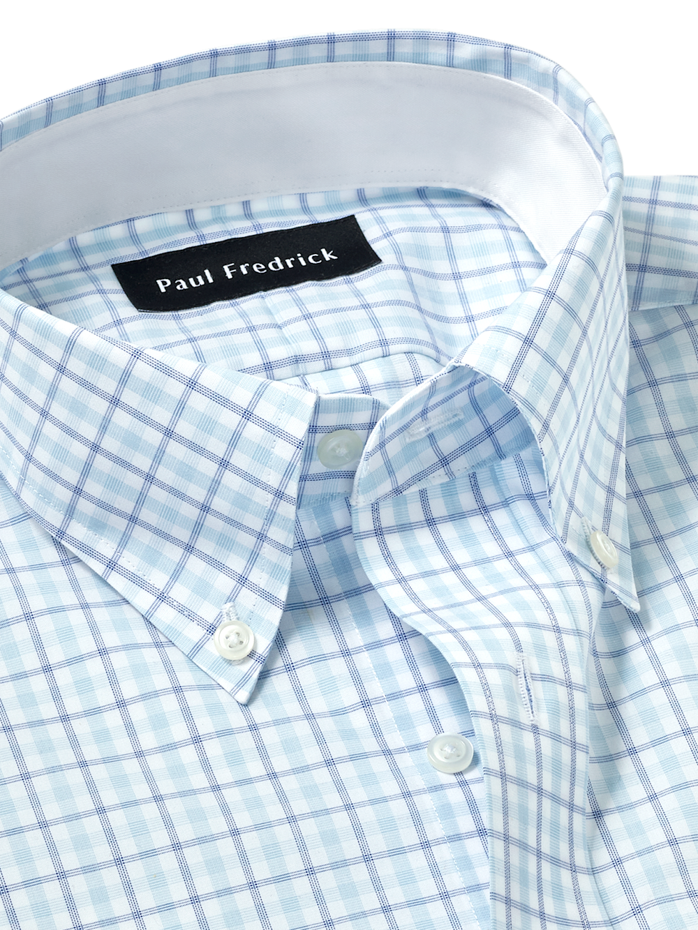 Alternate Image of Non-iron Cotton Windowpane Dress Shirt With Contrast Trim-6