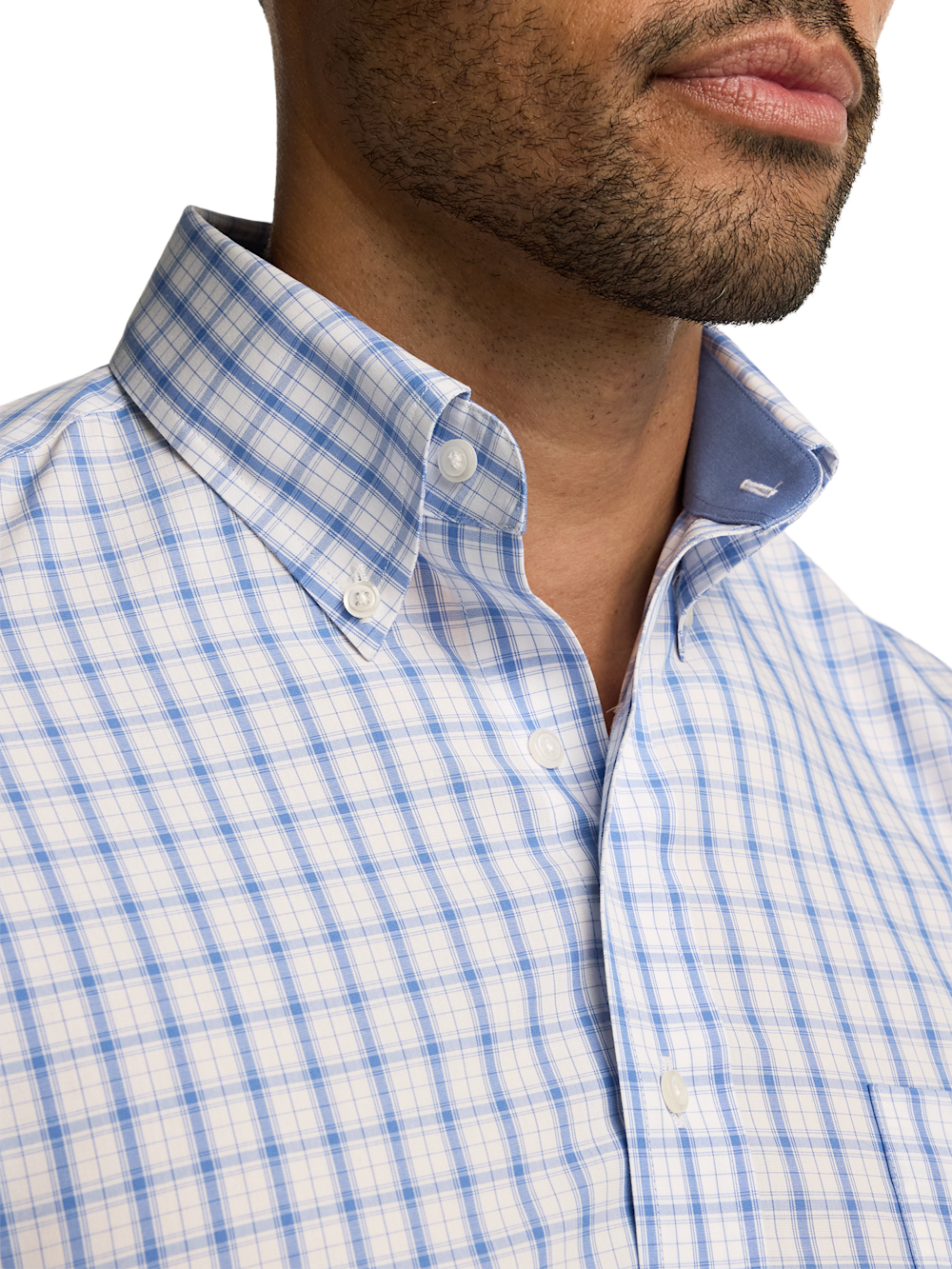 Alternate Image of Non-iron Cotton Check Dress Shirt With Contrast Trim-2