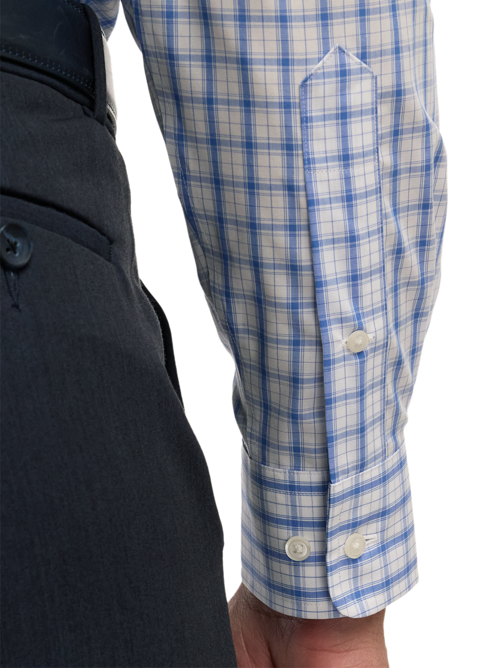 Alternate Image of Non-iron Cotton Check Dress Shirt With Contrast Trim-3