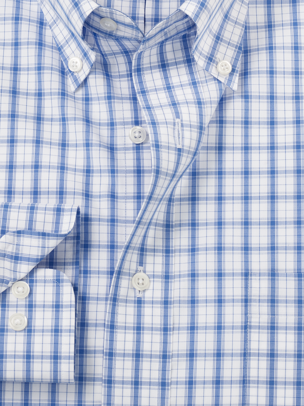 Alternate Image of Non-iron Cotton Check Dress Shirt With Contrast Trim-5