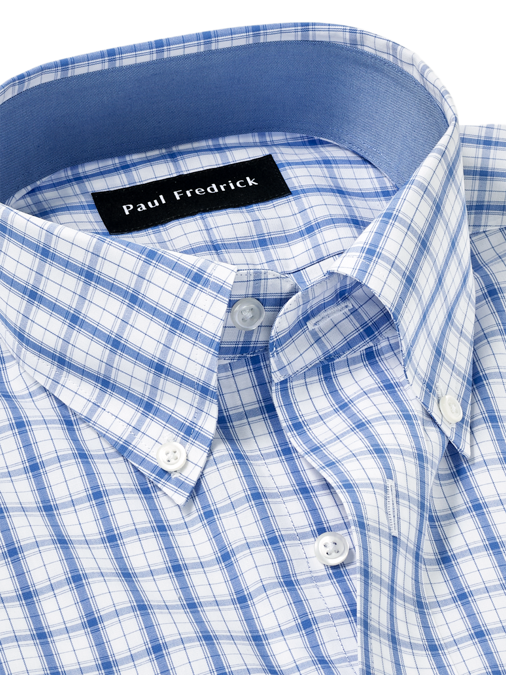 Alternate Image of Non-iron Cotton Check Dress Shirt With Contrast Trim-6