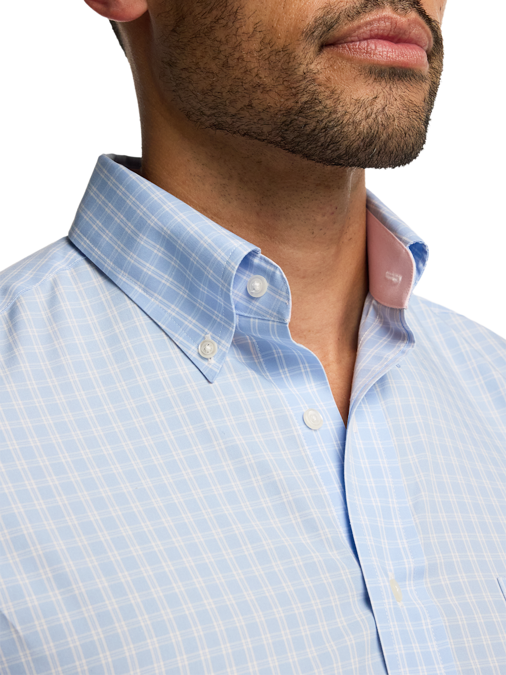 Alternate Image of Non-iron Cotton Check Dress Shirt With Contrast Trim-2