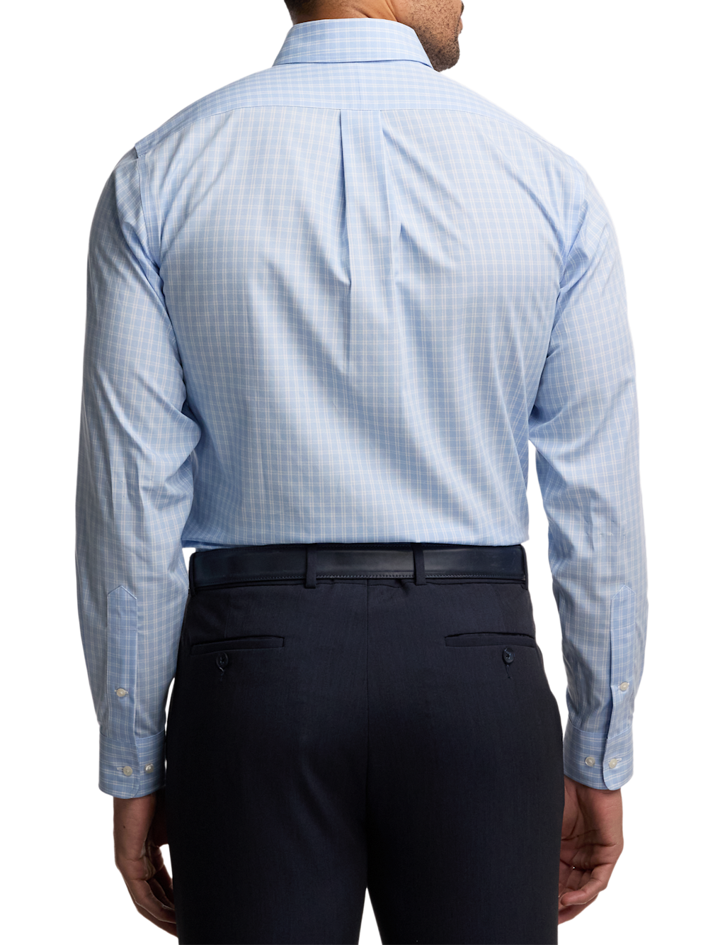 Alternate Image of Non-iron Cotton Check Dress Shirt With Contrast Trim-4