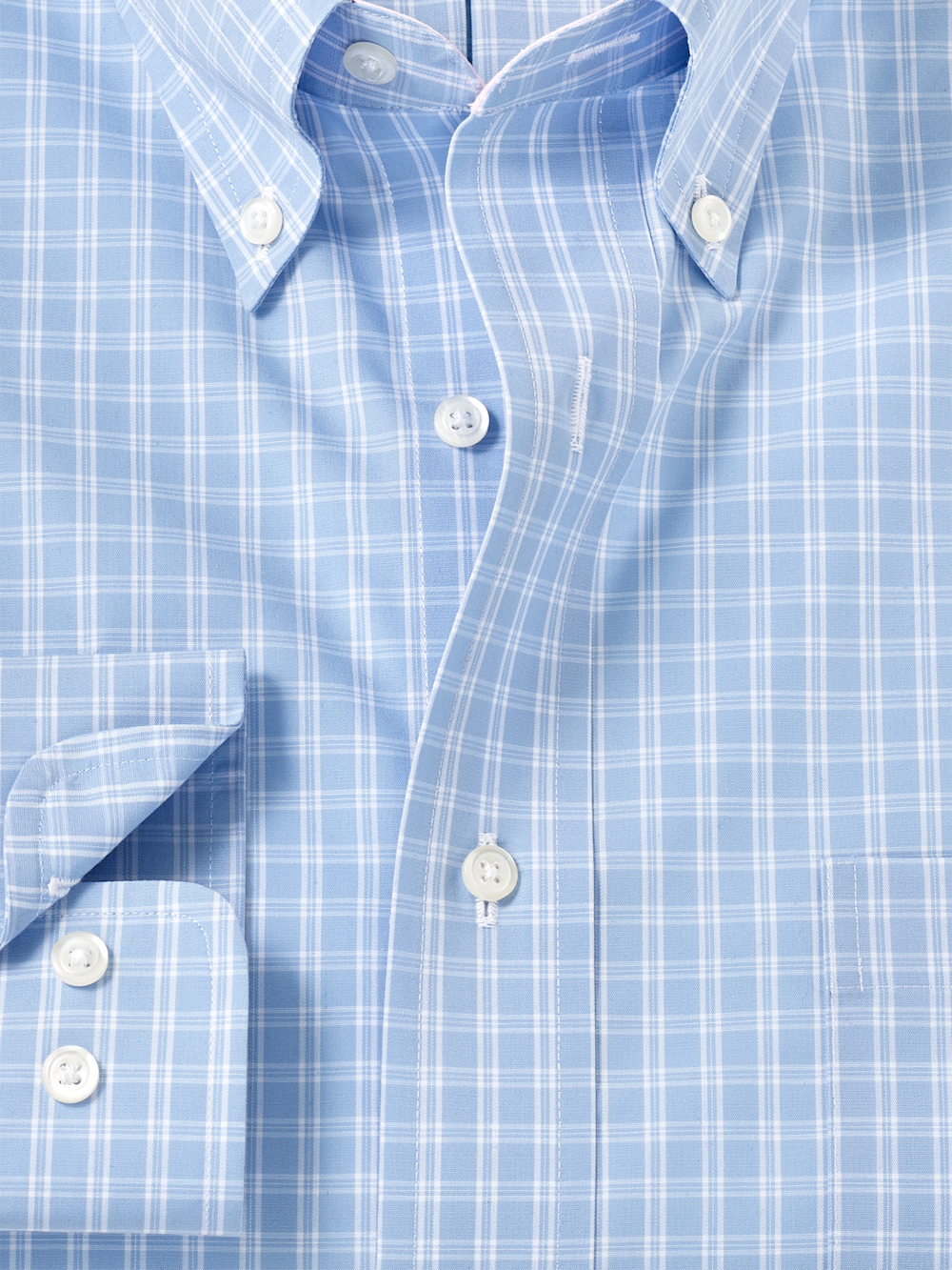 Alternate Image of Non-iron Cotton Check Dress Shirt With Contrast Trim-5