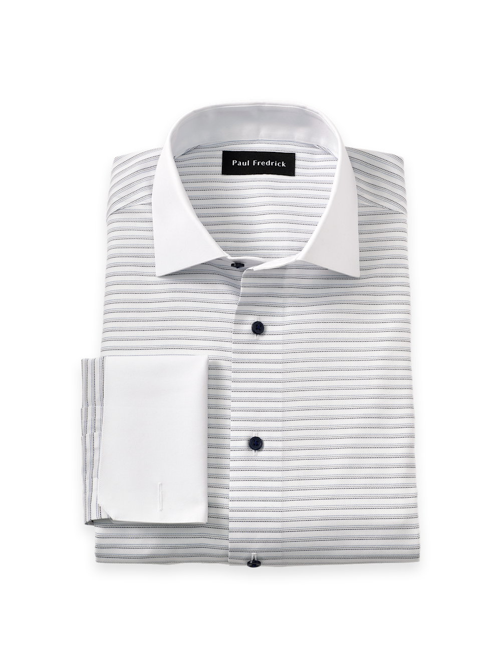 Men's White/Blue Stripe Shirts No Trim Detail