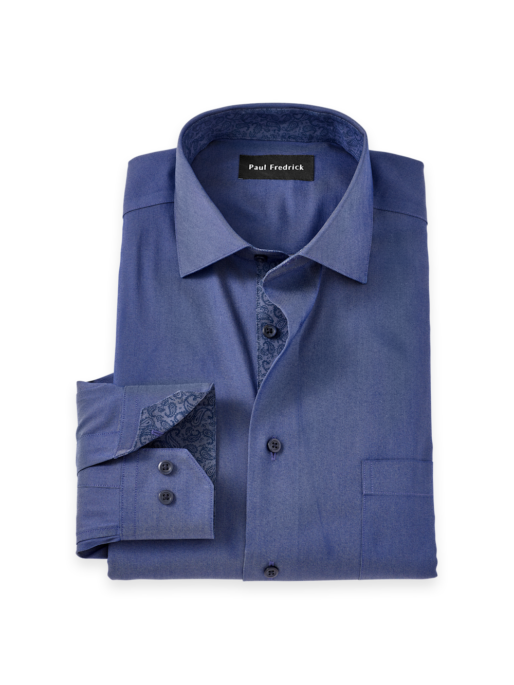 Men's Blue Solid Shirts Trim Inside Neckband  Inside Cuffs  Button Side Of Placket