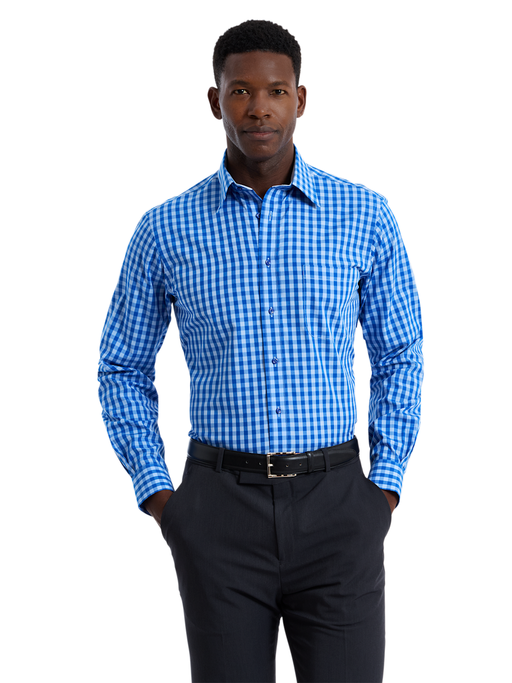 Alternate Shot of Men's blue  Shirts  - 1
