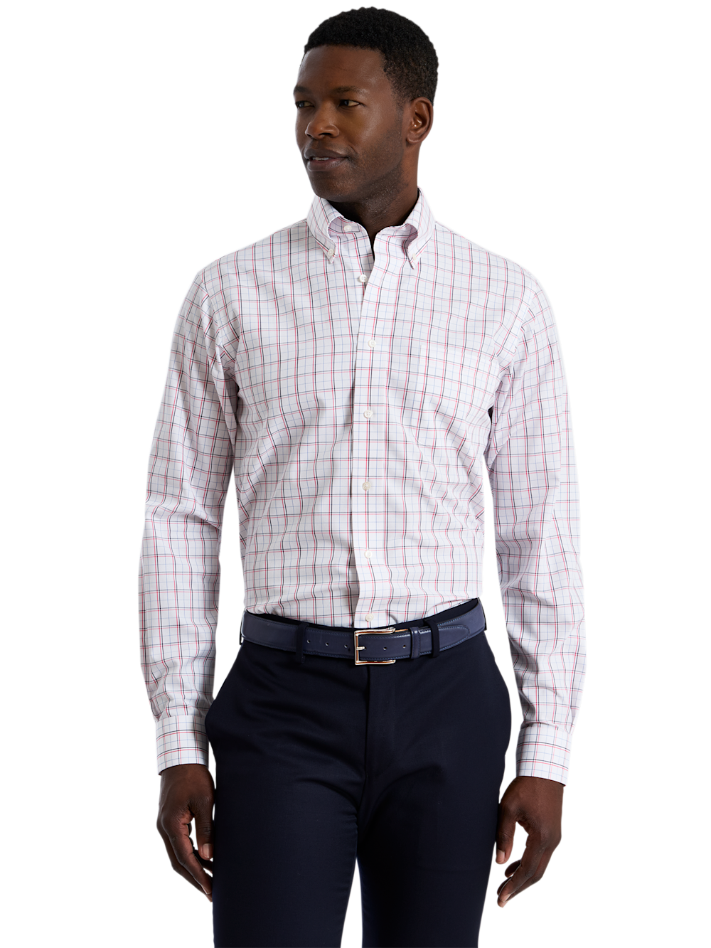 Alternate Shot of Men's white/pink  Shirts  - 1