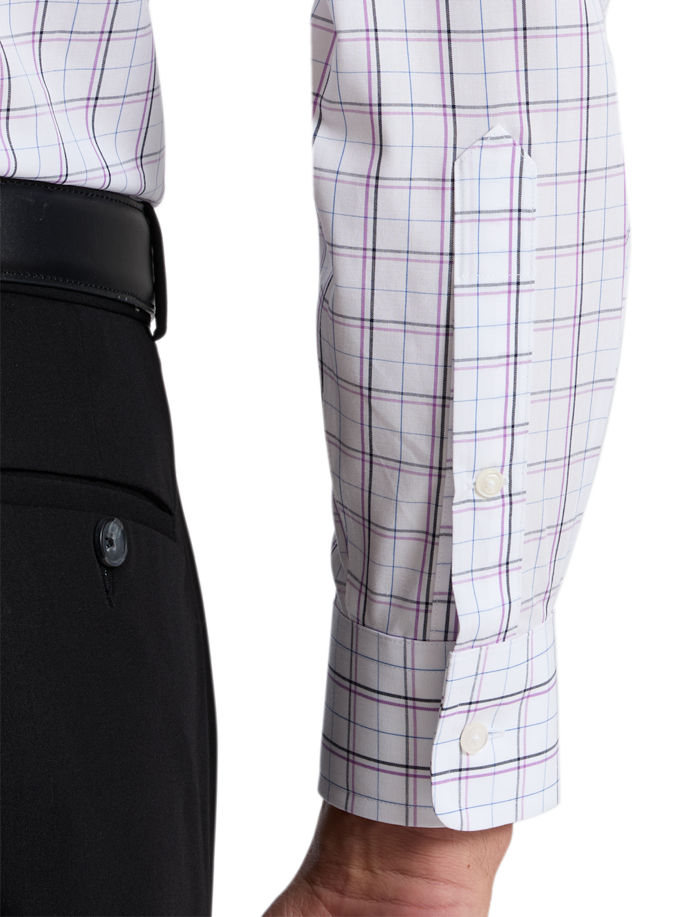 Alternate Shot of Men's white/purple  Shirts  - 3